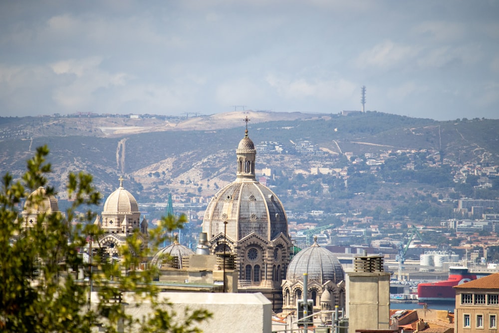 a view of a city from a hill