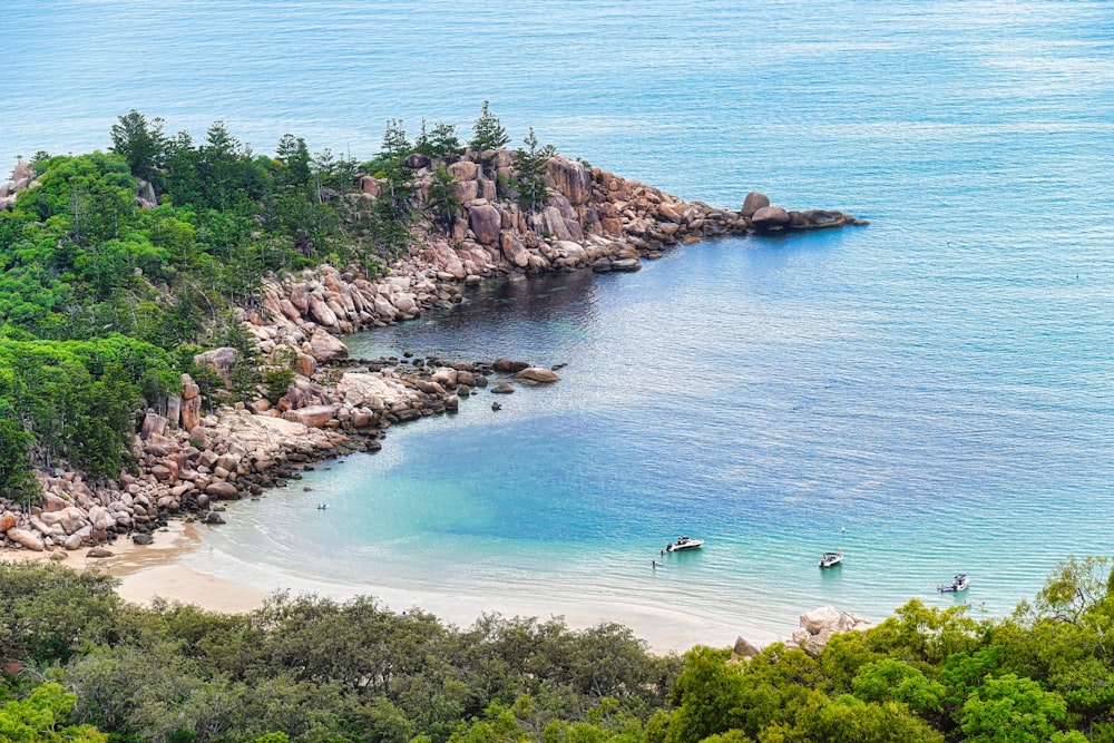 a group of people on a beach near the ocean