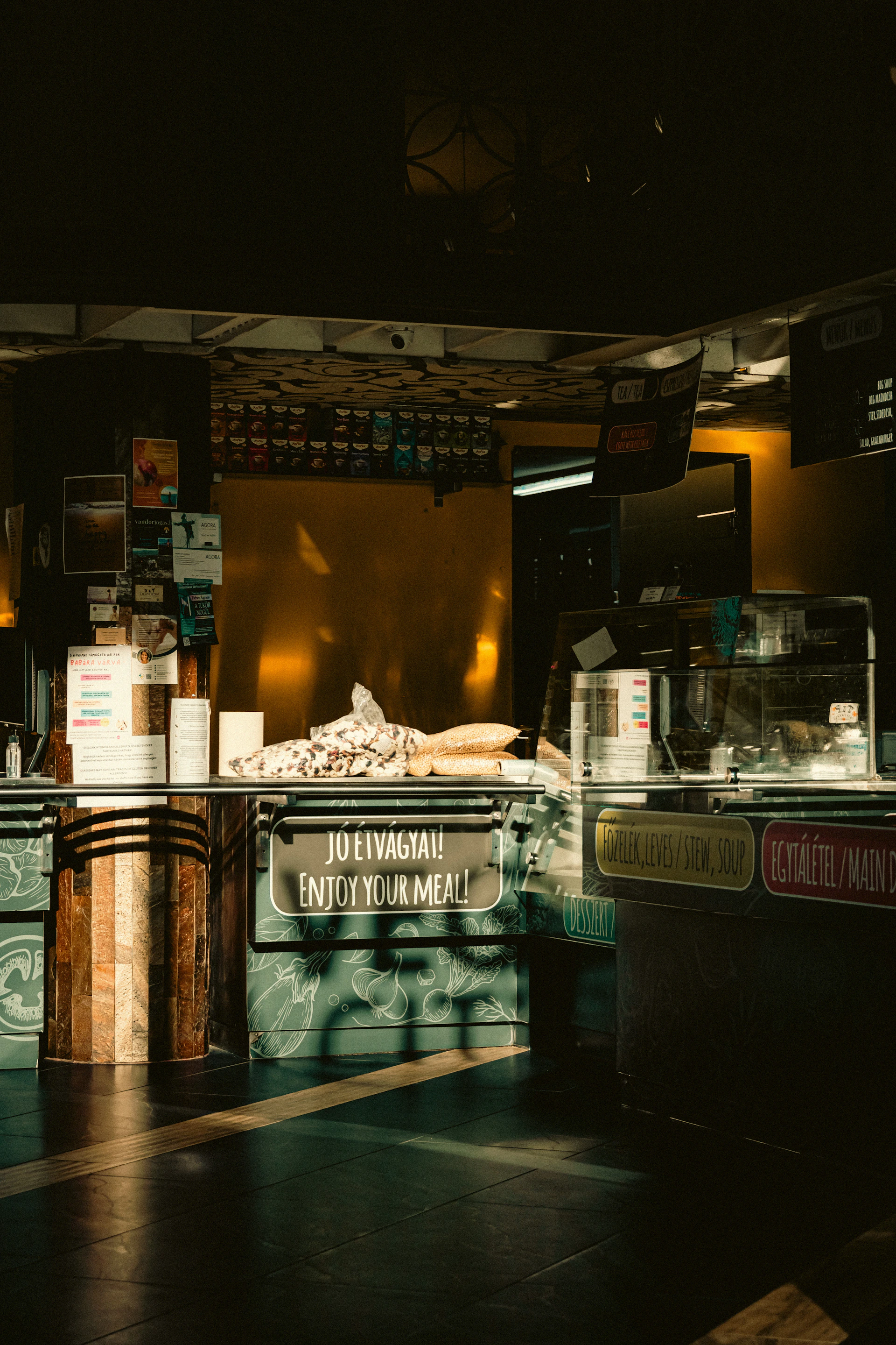 a food stand with a lot of food on it