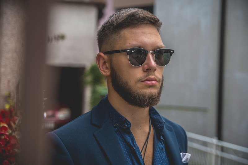 Charming bearded man in sunglasses