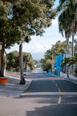 Bright blue sky over a quiet street in Blue Ash neighborhood.