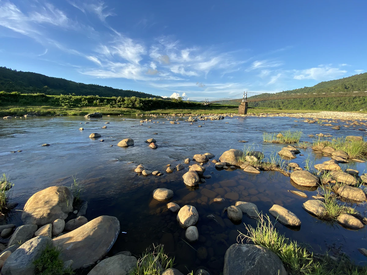 Der Neckar am Waldcampingplatz Germania