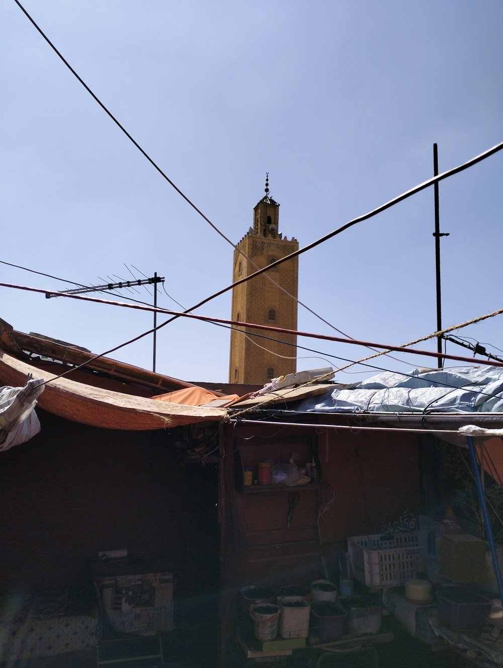 a tall clock tower towering over a city