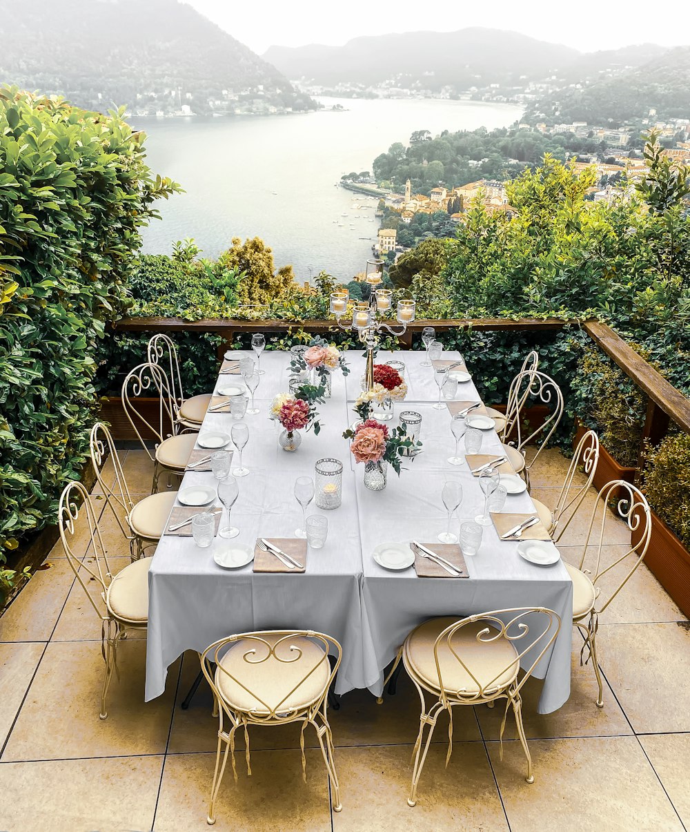 a long table with a lot of chairs around it