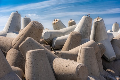 Concrete marine habitat modules placed underwater near coral reefs.