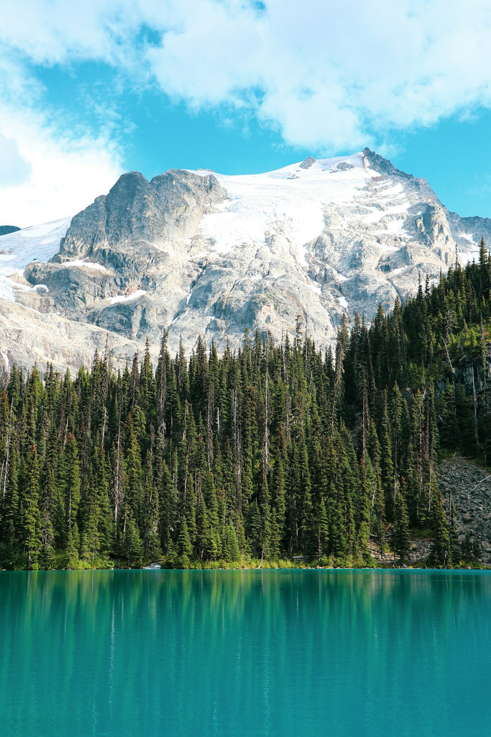 a mountain with a lake in front of it