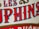 Close-up view of stylized text with bold, vivid red and blue letters outlined in black against a beige textured background. The design includes ornamental scrolls in gold, adding a vintage or classic feel.