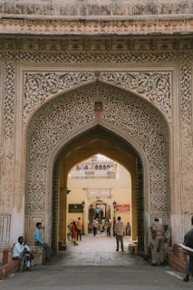 a group of people standing outside of a building