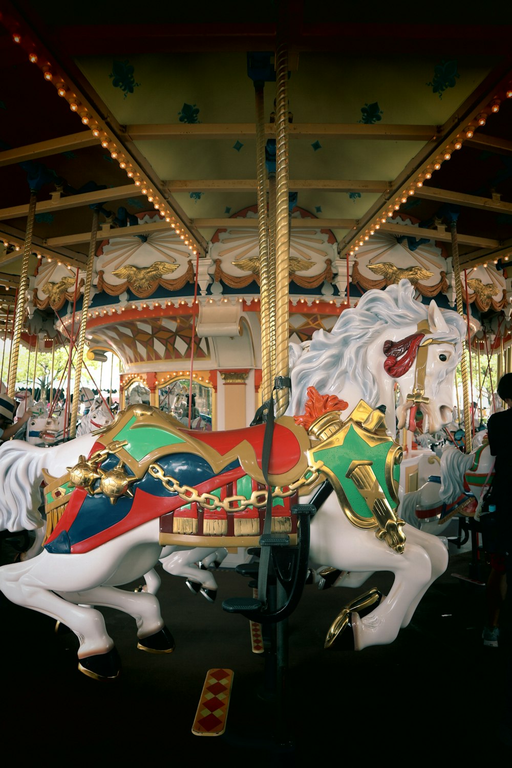 a merry go round with a horse on it