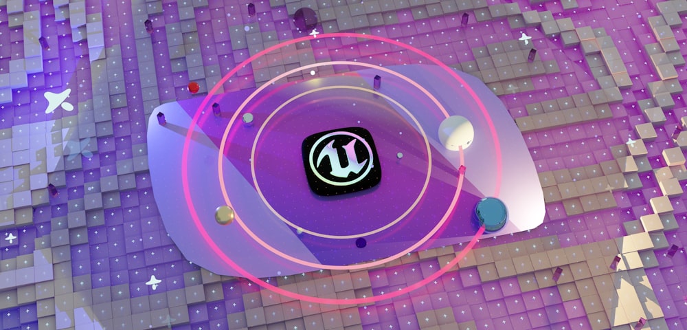 un'immagine generata dal computer di un cerchio con un logo su di esso