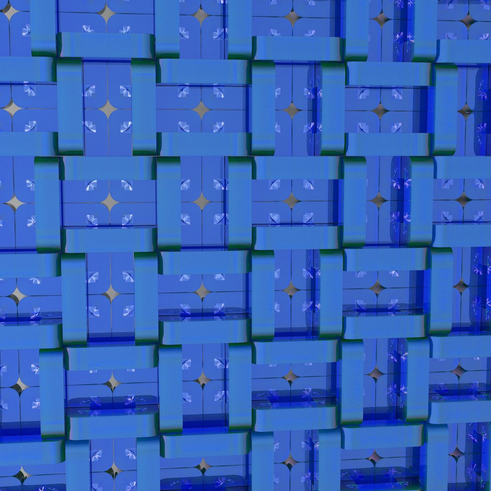 a blue wall with gold stars on it