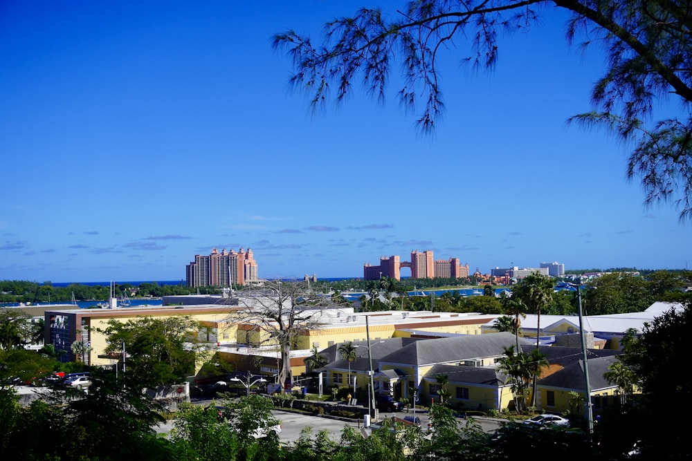 a view of a city from a hill