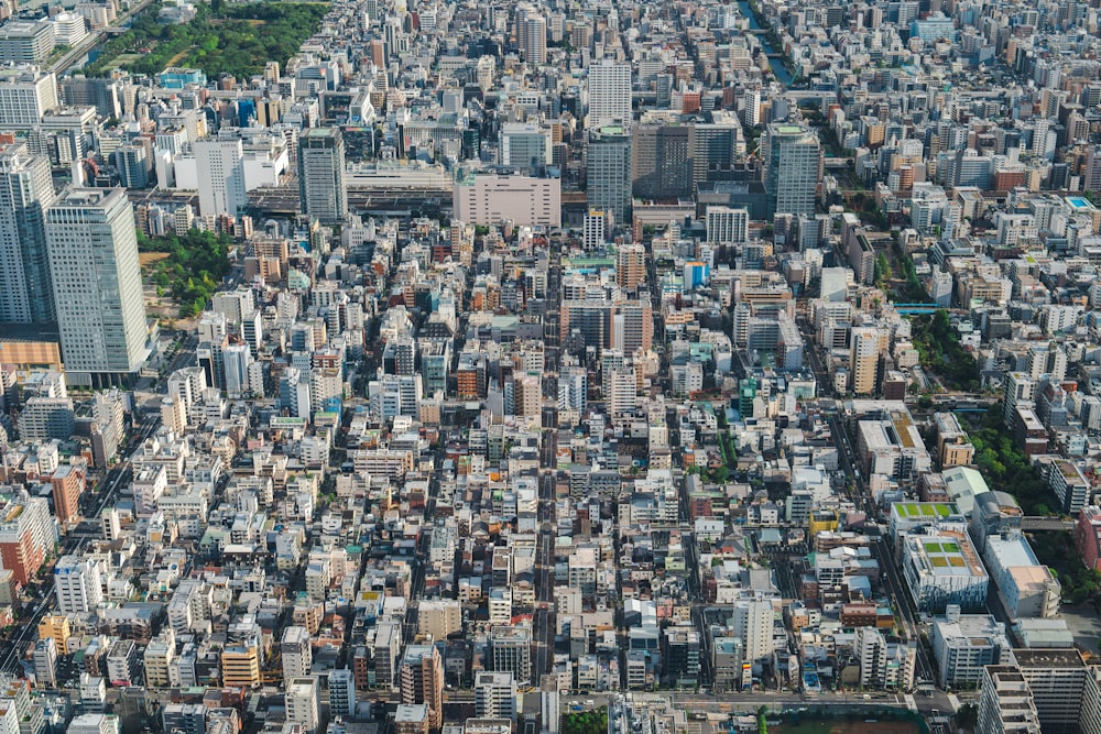 a large city with lots of tall buildings