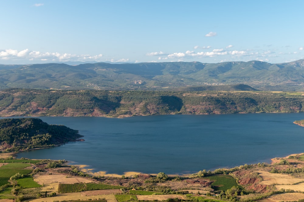 a large body of water surrounded by mountains