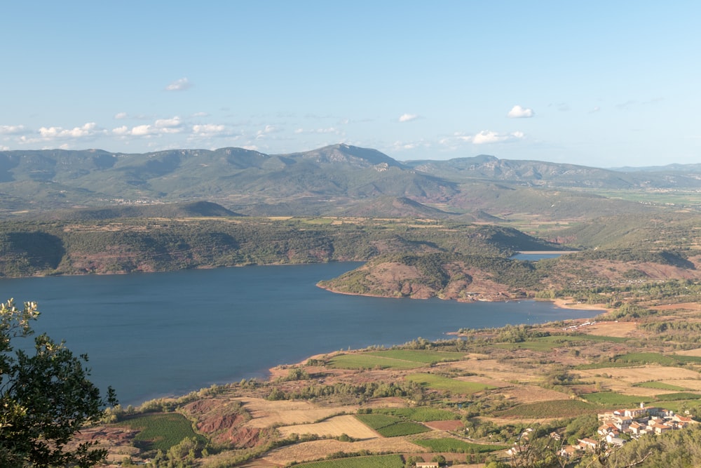 a large body of water surrounded by mountains