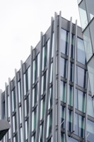 A modern architectural design showcasing sustainable features.