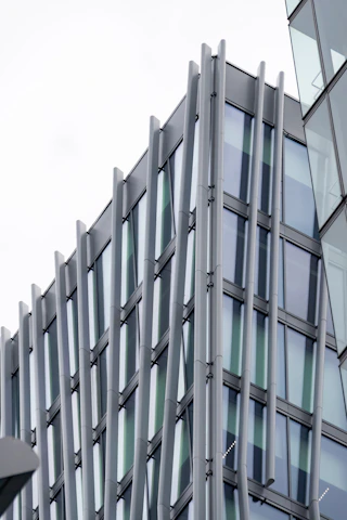 Finished modern building showcasing quality craftsmanship and design.