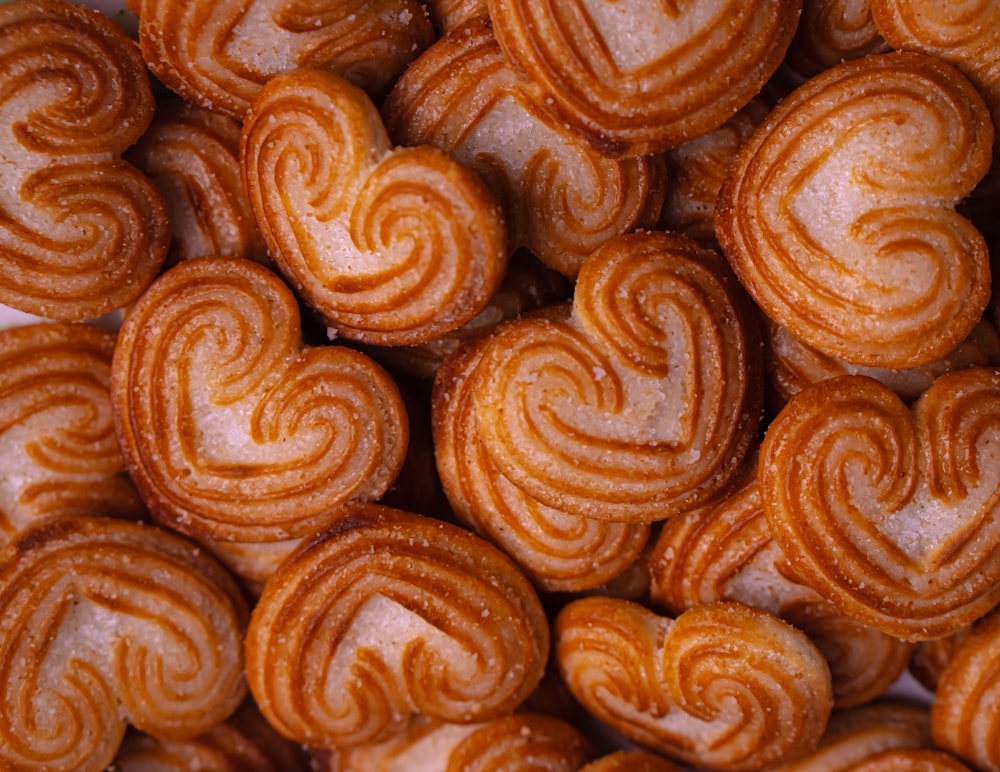 a close up of a pile of pastries