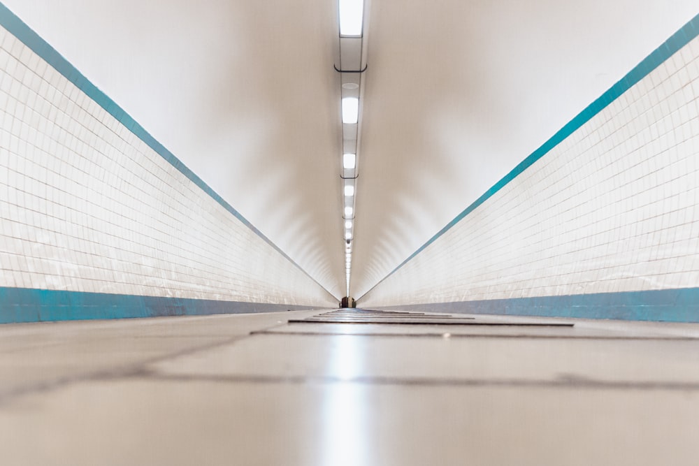 a view of the inside of a subway tunnel