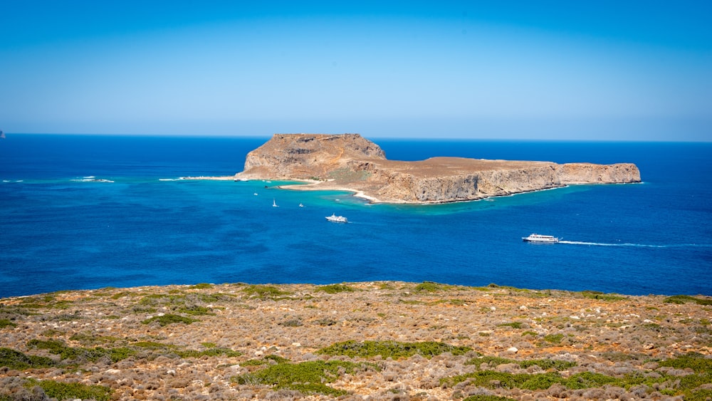 a small island in the middle of the ocean