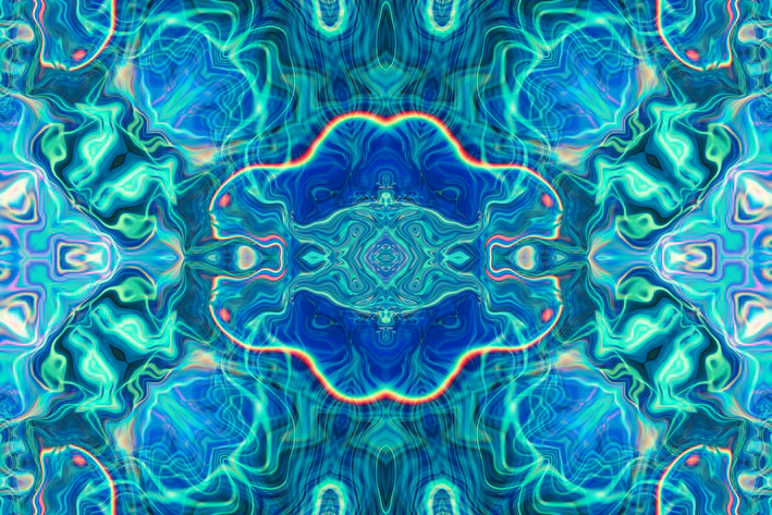 Close-up of a digital pattern design on a computer screen with vibrant colors