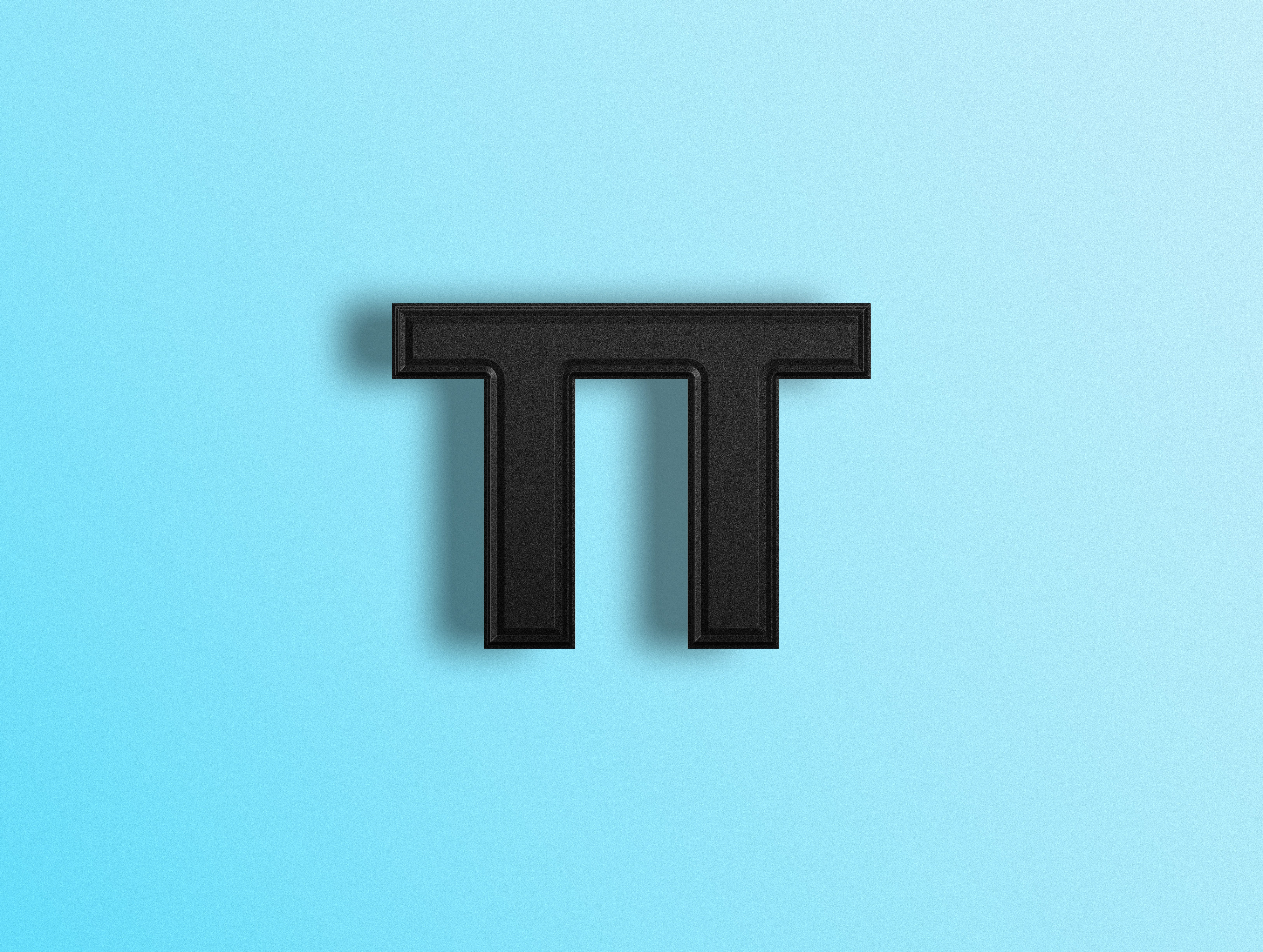 a black letter t on a blue background