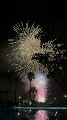 Vibrant crowd celebrating New Year's Eve with fireworks over Fortaleza beach.