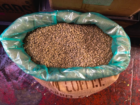 Image of packed coffee bags ready for shipment at a warehouse.