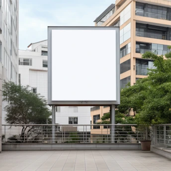 A vibrant green and black billboard showcasing outdoor advertising.