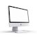 A sleek, modern desktop computer with a large screen and a minimalist design, accompanied by a keyboard. The brand logo is prominently displayed on the front.