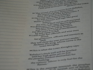 Printed text on a page featuring biblical verses. The text is aligned to the right side of the page, with even spacing between the lines and no visible illustrations.