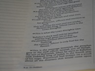 A close-up image of a page from a book, featuring religious or biblical text. The page contains specifically numbered sections and is printed in two columns. The text appears focused on religious prophecy and warnings.