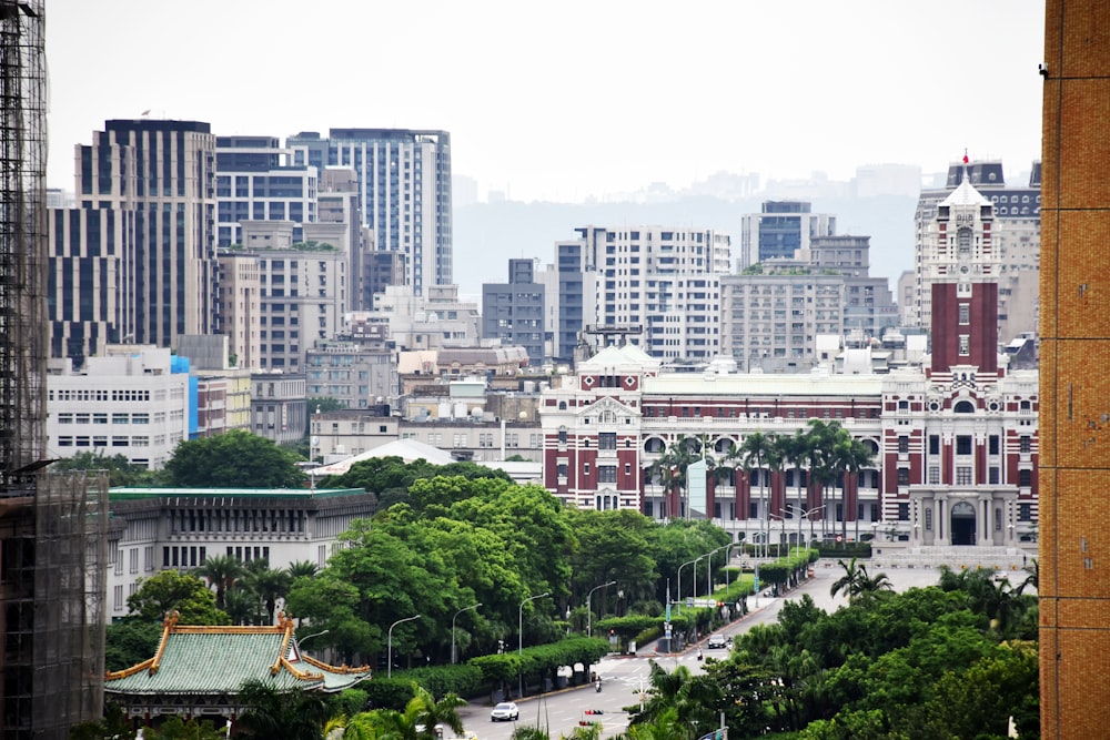 a view of a city from a tall building