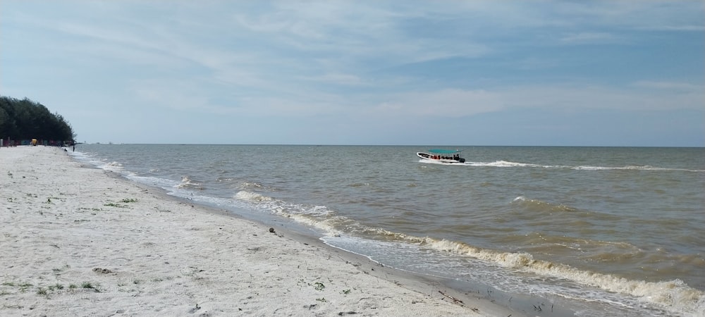 a boat that is sitting in the water