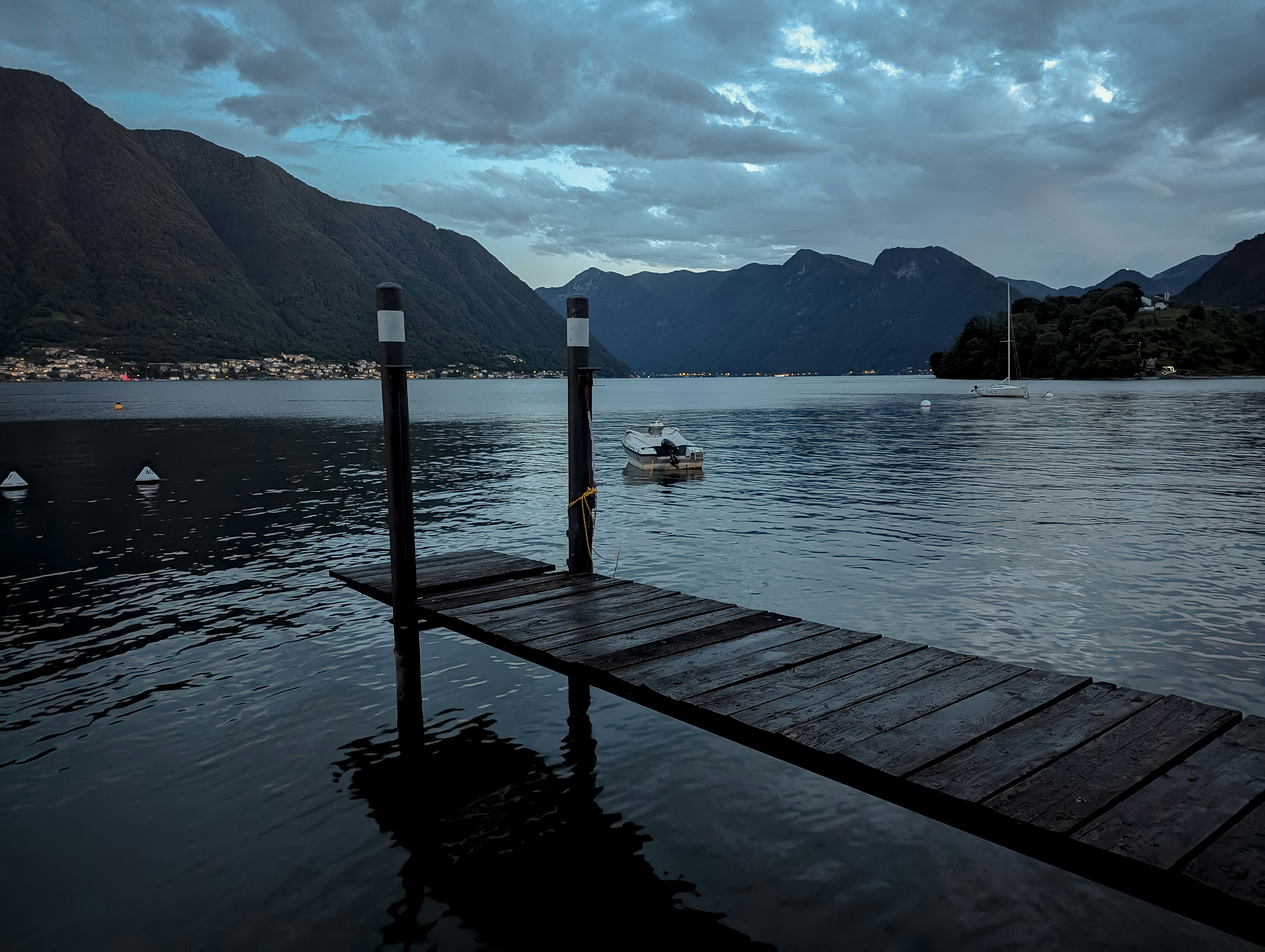 a boat floating on top of a body of water