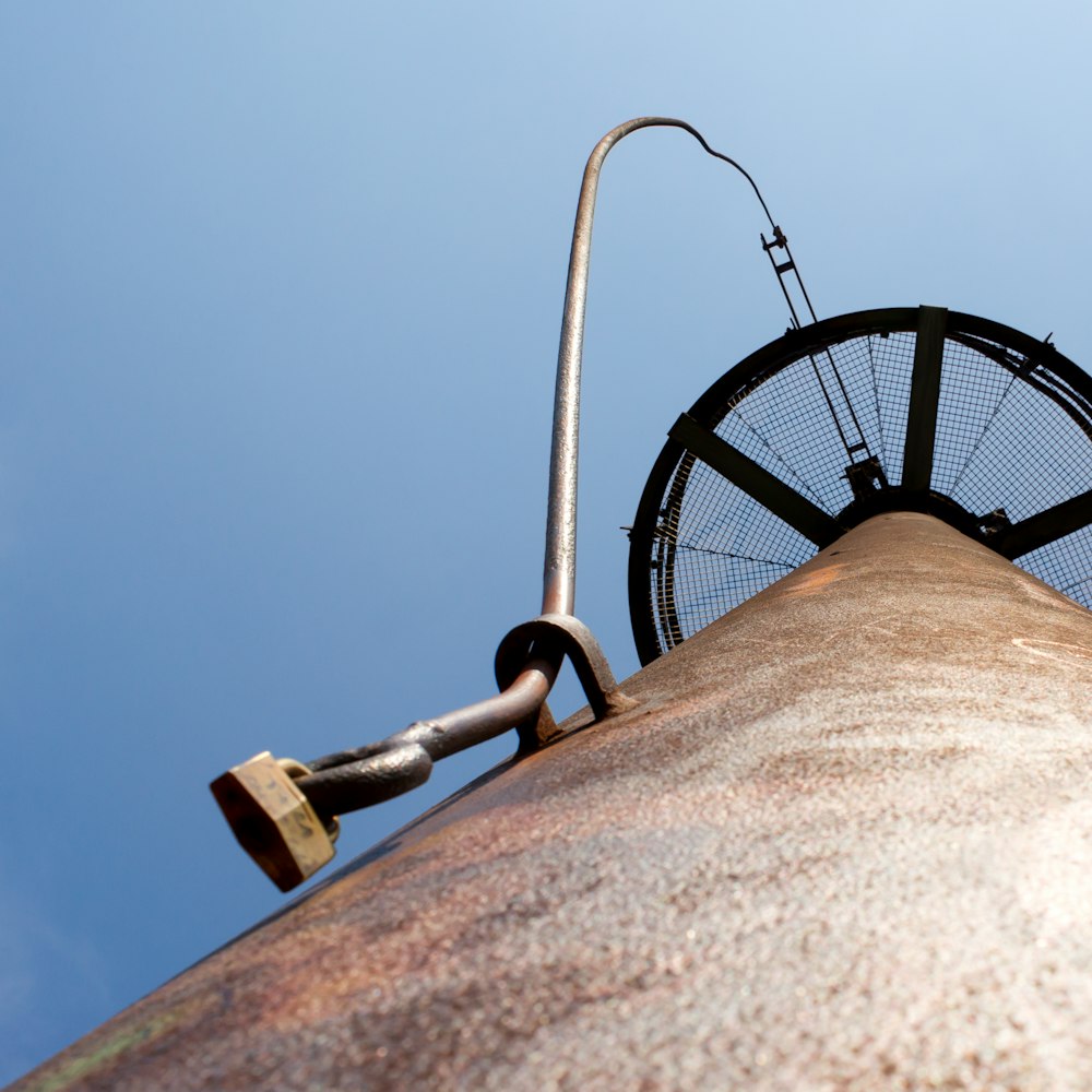 a view of the top of a metal structure