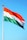 A large flag featuring three horizontal stripes of orange, white, and green, with a blue Ashoka Chakra wheel in the center. The flag is mounted on a tall flagpole against a clear blue sky.