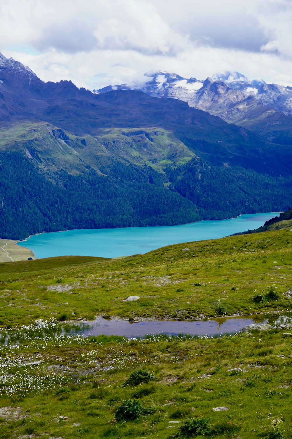 a large body of water surrounded by mountains