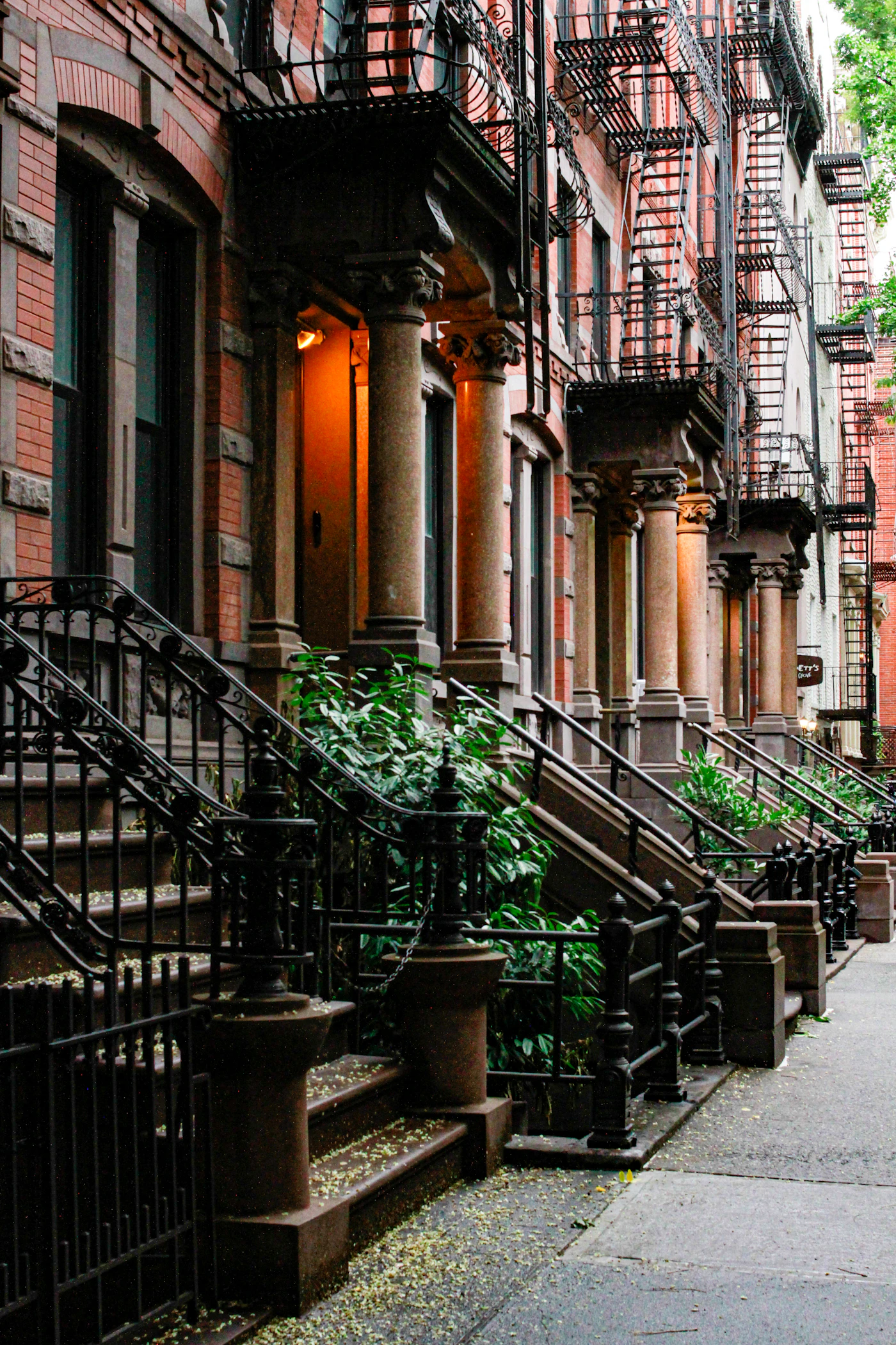 Row of historic Greenwich Village brownstones