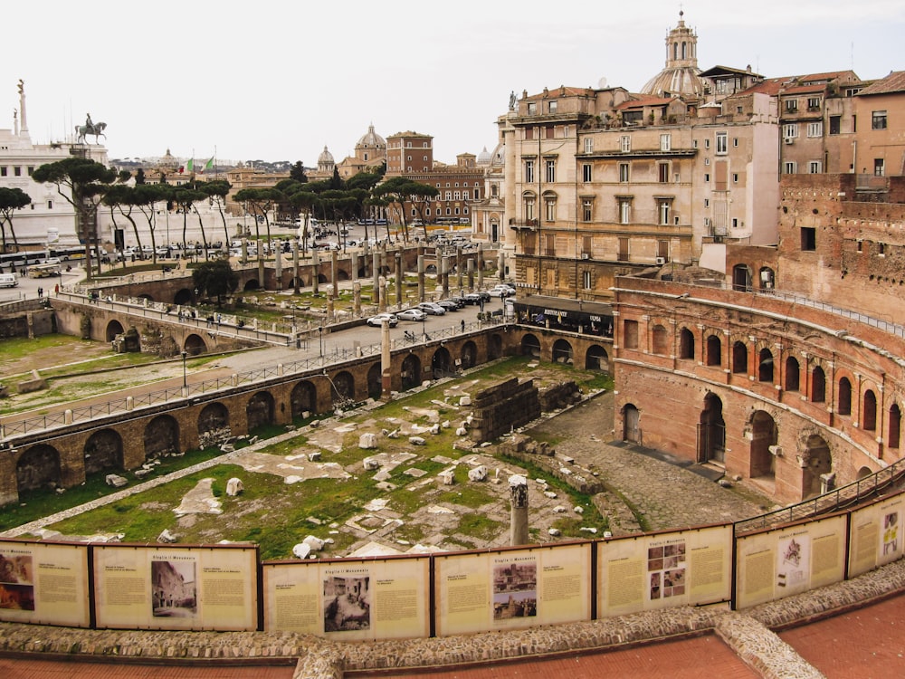 an old roman city with ruins and ruins in the foreground