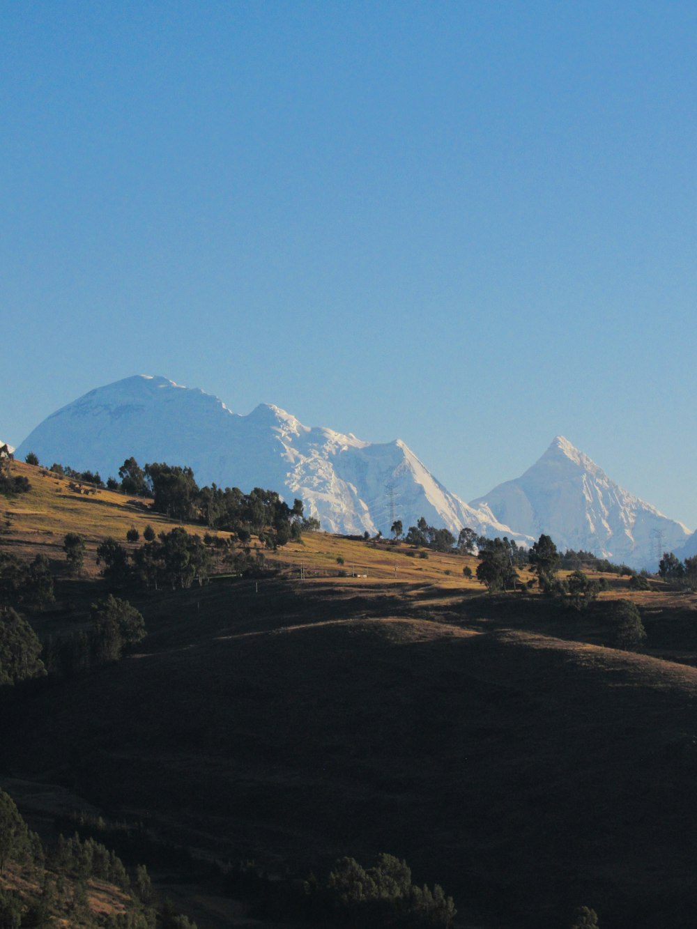 a view of a mountain range from a distance