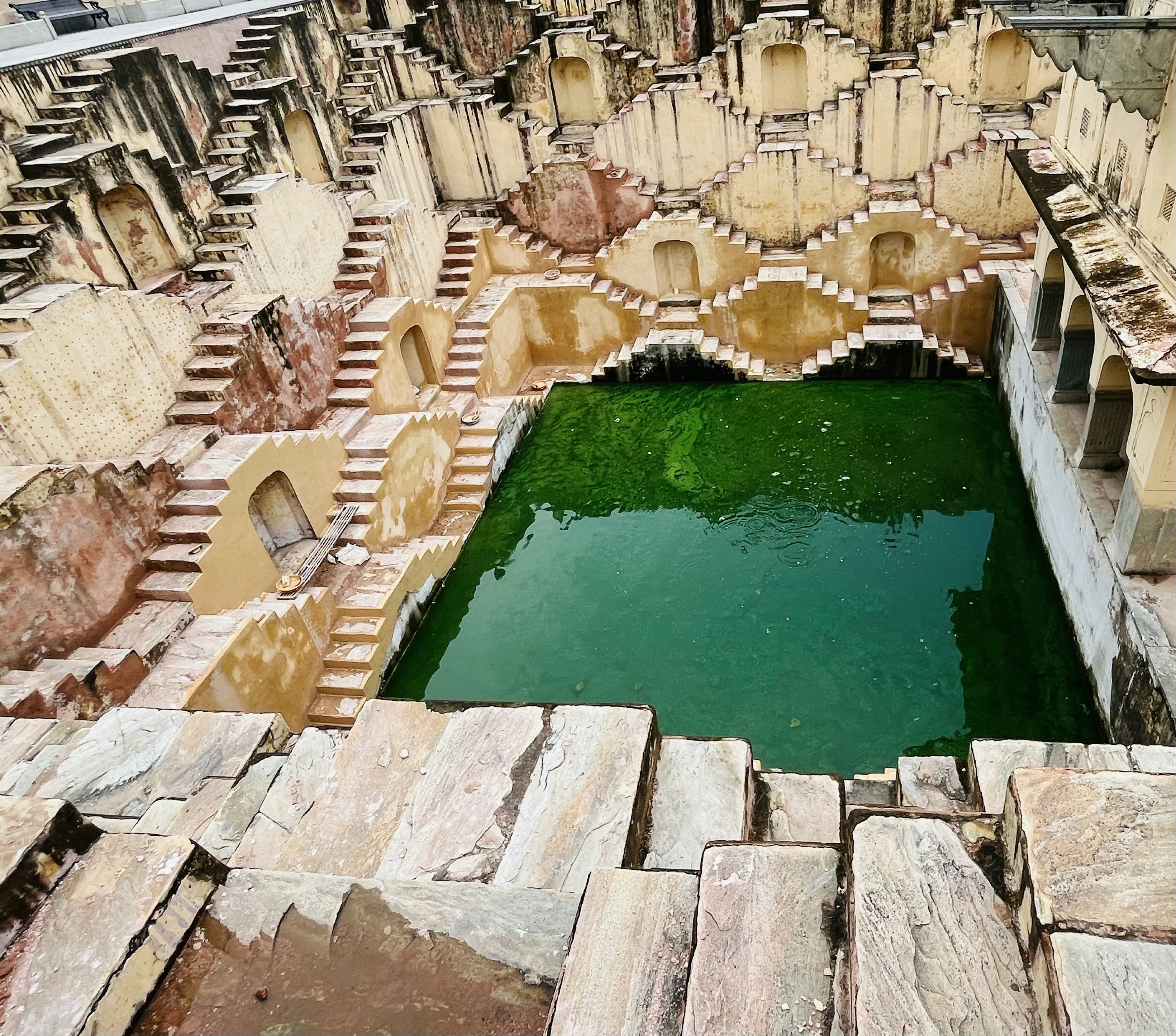 Panna Meena ka Kund - Historic stepwell & rainwater catchment known for its picturesque symmetrical stairways @ Amer, Rajasthan