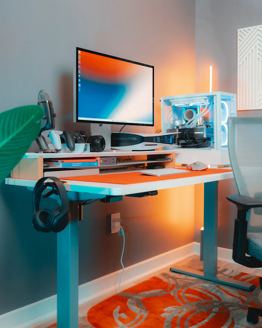 Gaming desk setup