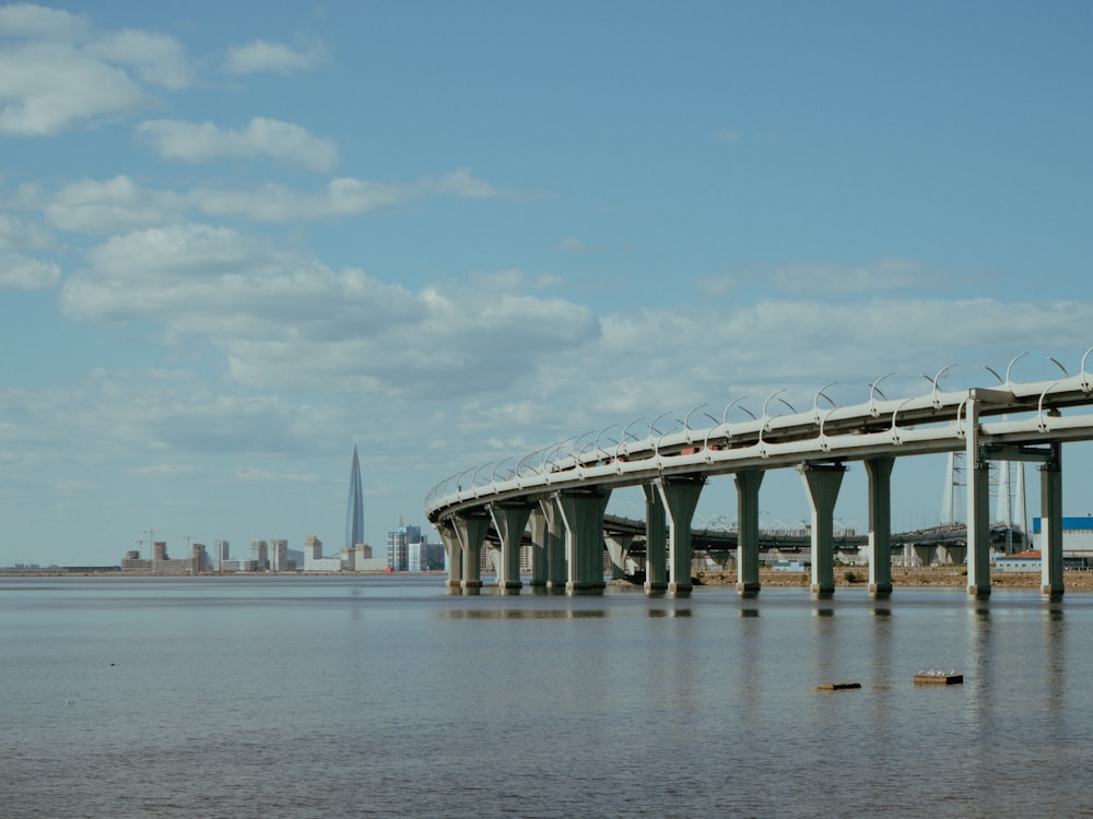 a large bridge over a large body of water