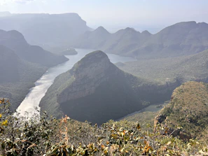 A breathtaking view of a lush emerald-green Guatemalan jungle with a winding river below.