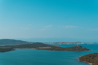 a large body of water surrounded by mountains