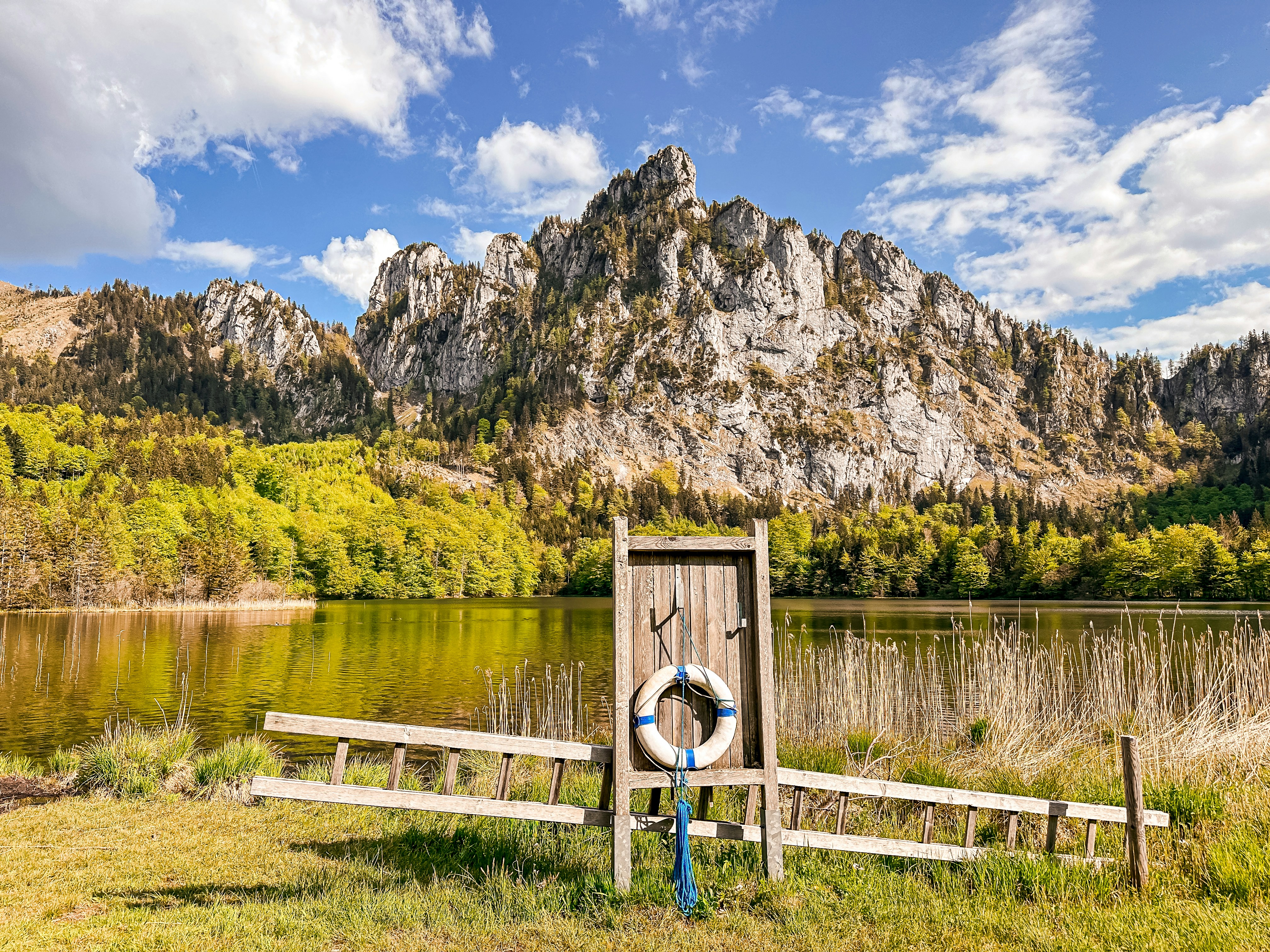 The Laudachsee, an emerald lake in the Salzkammergut ringed by mountains
