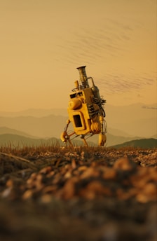 A futuristic robot exploring a distant planet.