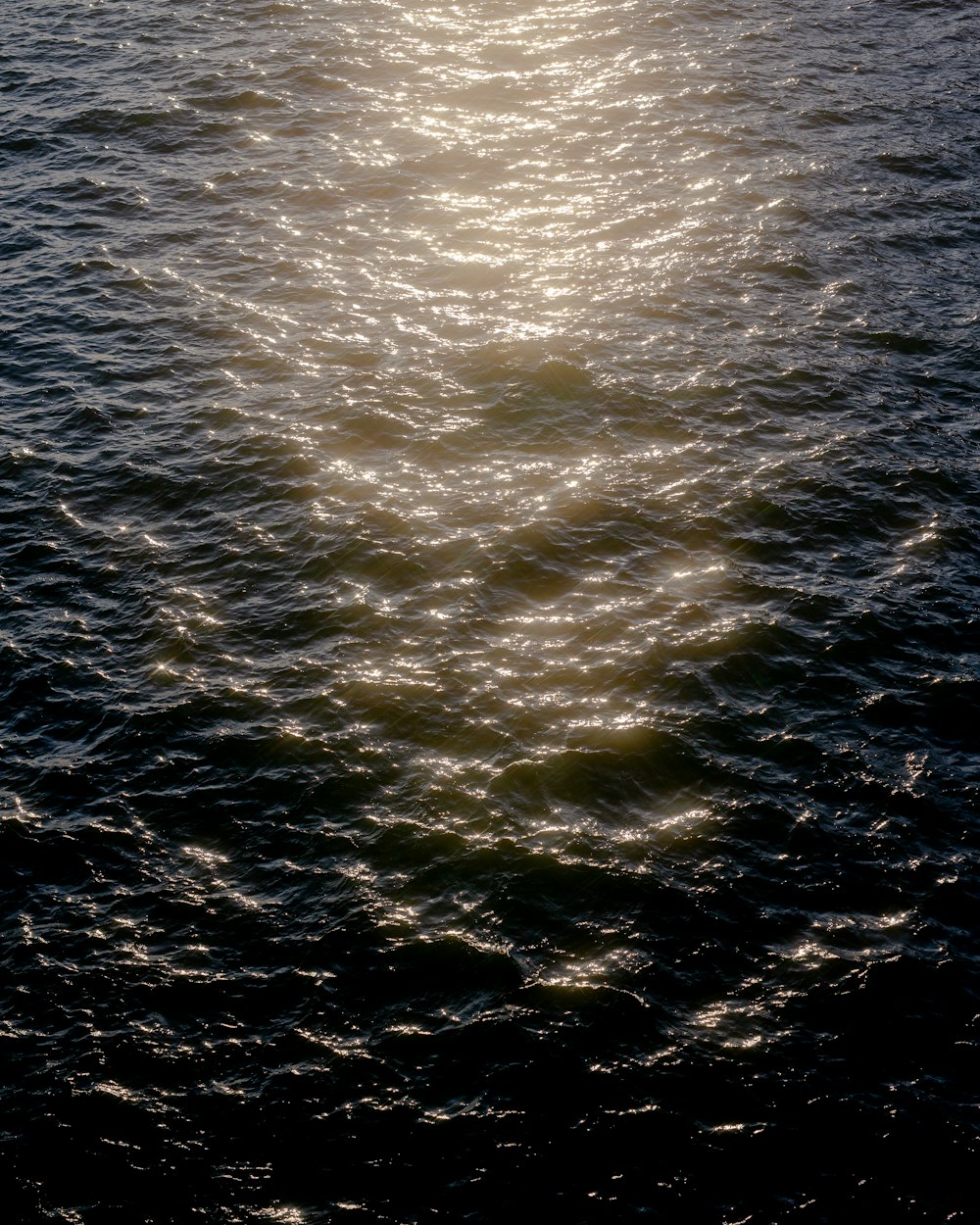 a large body of water with a boat in the distance