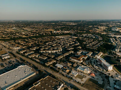 Aerial view of Frisco, Texas suburban neighborhoods